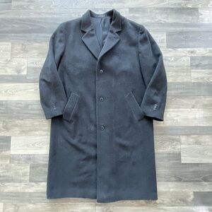 VTG Andrew Fezza Italian Cashmere Blend OverCoat Size Men’s 50L  50 LONG Black